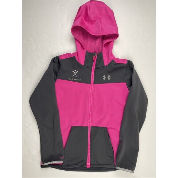 Under Armour Storm2 Hooded Jacket Youth Girl’s L Cold Gear USA Gymnastics - Picture 2 of 13